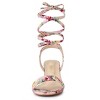 Allegra K Women's Block Heel Lace Up Heel Sandals - 3 of 4