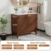 ROOMTEC 24 in. Bathroom Vanity with Ceramic Sink, Mid-Century Cabinet with 2 Soft-Close Doors, Freestanding, Wood Grain Laminate, Walnut - 2 of 4