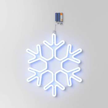 15.5" Neon Style Snowflake Christmas Novelty Silhouette Light Cool White - Wondershop™