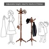 VASAGLE Coat Rack Free Standing with 11 Hooks, Wooden Hall Tree Coat Hat Tree Coat Holder with Solid Rubberwood Base, Dark Walnut - 3 of 4