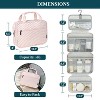 Hanging Toiletry Bag Travel Bag Women Men, Foldable Cosmetic Organizer, Roll up Makeup Bag, Water Resistant Accessories Toiletries (Pink Stripe) - 2 of 4