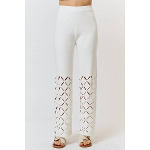 Women's CUT OUT DETAIL SWEATER PANT - lalavon - 1 of 4