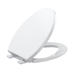 Toilet Seat Cover, PP Quick-Release Structure Toilet Seat, White Easy-Remove Design for Simple Cleaning - 1 of 4
