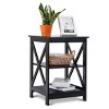 Costway 2PCS 3-Tier Nightstand End Table Storage Display Shelf Living Room Furni Black - 2 of 4