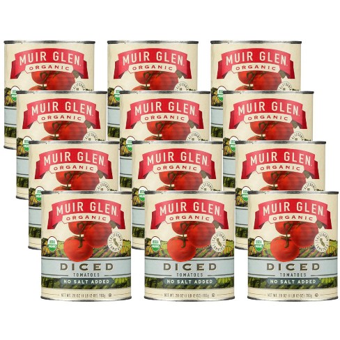 Muir Glen Organic Diced Tomatoes No Salt Added - 14.5oz : Target