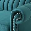 Glenmont Modern Glam Channel Stitch Velvet Loveseat with Nailhead Trim - Christopher Knight Home - 4 of 4