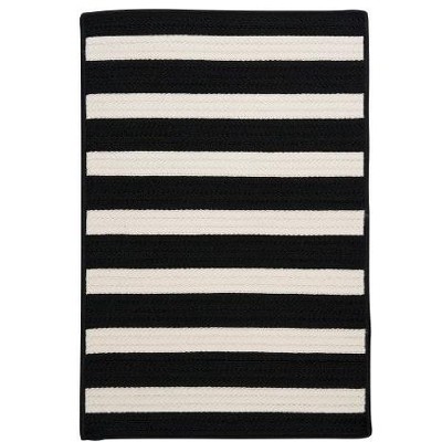 Colonial Mills Stripe It - Black White 2 ft.x3 ft. Rectangle Rug Indoor/Outdoor 100% Polypropylene