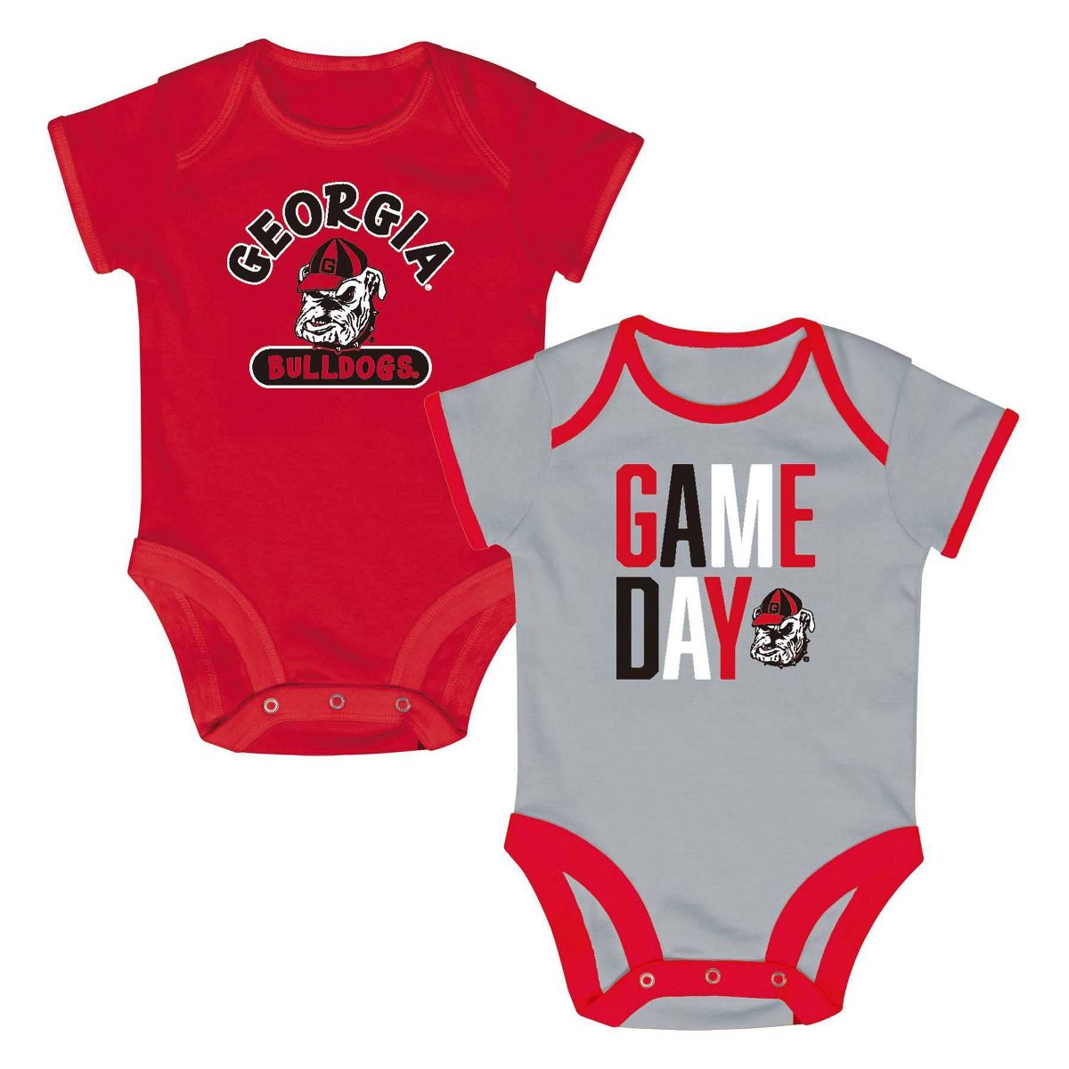 NCAA Georgia Bulldogs Newborn 2pk Bodysuit