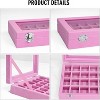 Jewelry Box 24 Grid Jewelry Ring Display Organiser Box Tray Holder Earrings Storage Case - 4 of 4