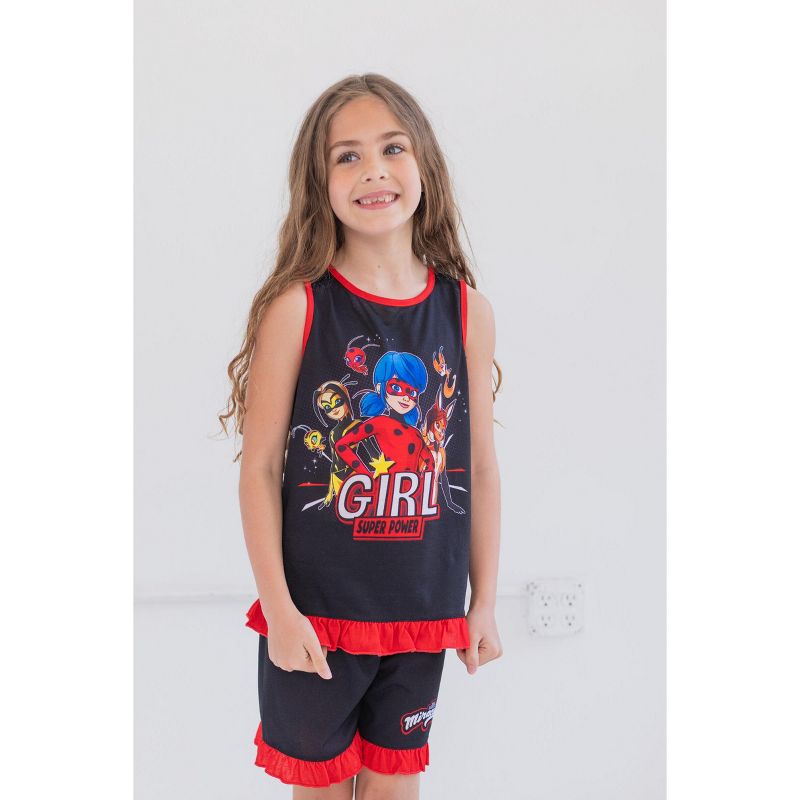 Miraculous Rena Rouge Ladybug Girls Pullover Pajama Shirt and Shorts Little Kid to Big Kid, 5 of 9