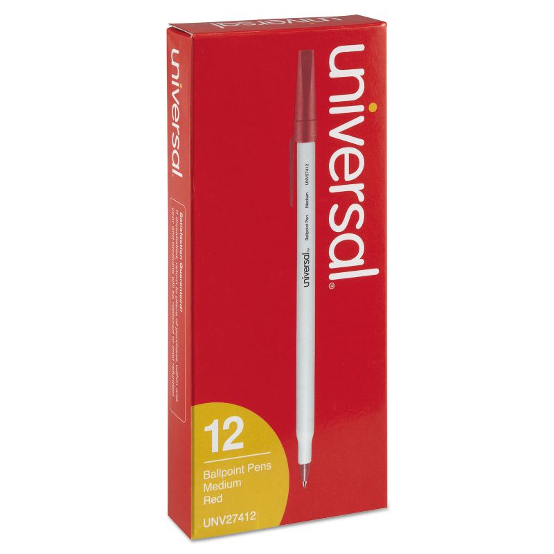 UNIVERSAL Economy Ballpoint Stick Oil-Based Pen Red Ink Medium Dozen 27412, 3 of 9