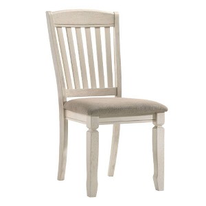 18" Fedele Accent Chair Tan Fabric/Cream Finish - Acme Furniture: Linen Upholstery, Wood Frame, No Assembly Required - 1 of 4