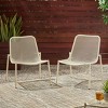 Set of 2 Stackable Modern Outdoor Armless Chairs with Backrest, Metal Patio Accent Seating for Porch, Garden or Balcony – The Pop Home - 2 of 4