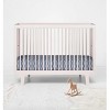 Bacati - Navy Triangles Muslin 100 percent Cotton Universal Baby US Standard Crib or Toddler Bed Fitted Sheet - 4 of 4