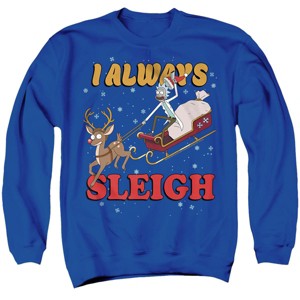 Men's Rick And Morty Christmas I Always Sleigh, Merry Rickmat Crewneck Sweatshirt - 1 of 4