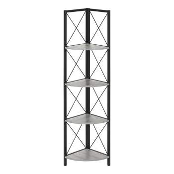 59.25" 4 Tier Mix Material X Design Etagere Bookcase - EveryRoom