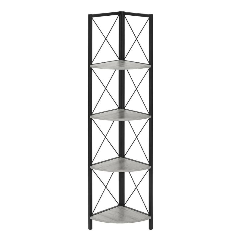 59.25" 4 Tier Mix Material X Design Etagere Bookcase - EveryRoom, 1 of 13