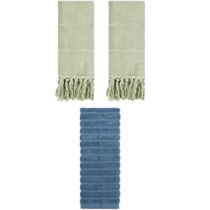 REGALWOVEN 3 Packs Solid Absorbent Soft Cotton Hand Towels 14" x 30" - 1 of 4