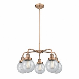 Beacon - 5 Light Stem Hung Chandelier In Art Deco Style-15.13 Inches Tall and 24 Inches Wide - 1 of 1