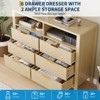 6 Drawer Dresser for Bedroom, 47" Wide Chest of Drawers with 2 Open Shelves & Handles, Fluted Closet Drawer TV Stand, Dresser Storage Cabinet - 3 of 4