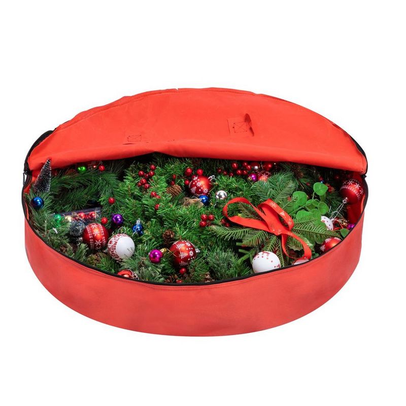 2pcs Red Large Christmas Wreath Storage Bags 36in, 2 of 6