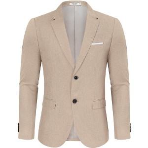 Men's Casual Blazer Sport Coat Two Button Lightweight Business Jackets - 1 of 4