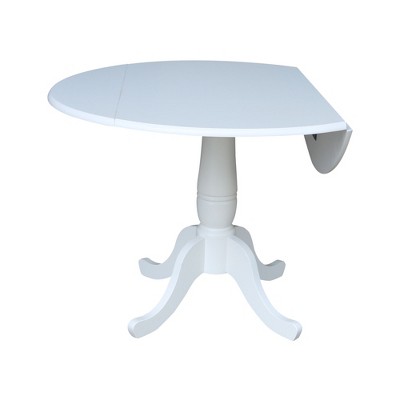 White Round Extendable Solid Wood Dining Table