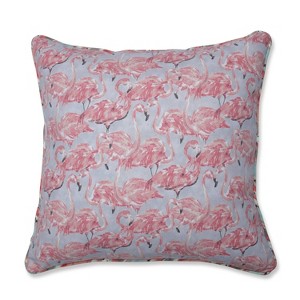 Beach Social Bloom/Splash Zone Bellini Square Throw Pillow - Pillow Perfect, Pink Gray Blue