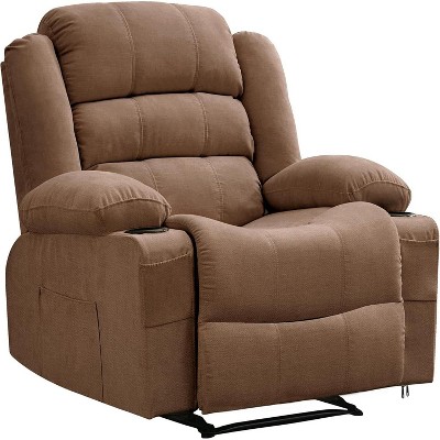 Coucheta Manual Recliner Chair - Plush Lounge Chair with 3-Position Recline, Cup Holders & Side Pockets
