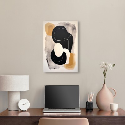 Milk Butterscotch and Dark Chocolate Brown Abstract Canvas Wall Art