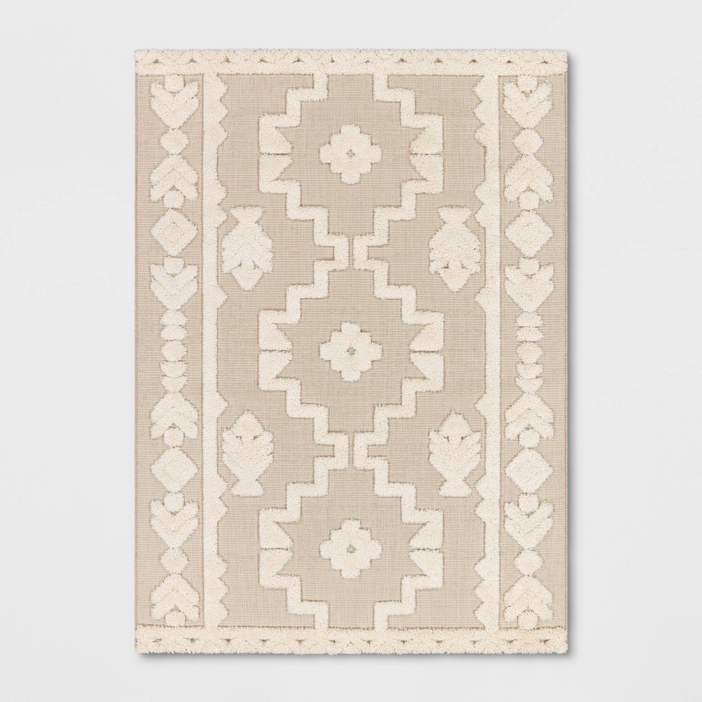 9' x 12' Tufted Outdoor Rug Cream - Opalhouse™