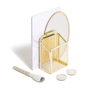 U Brands 6ct Magnetic Locker Accessory Kit Gold Wire Marble - 1 of 4