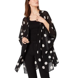 Anne Klein Womens Open Front Chiffon Kimono Top Blouse - 1 of 1