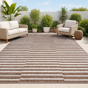 Sukie Modern Offset Stripe Indoor/Outdoor Area Rug - JONATHAN Y - 1 of 4