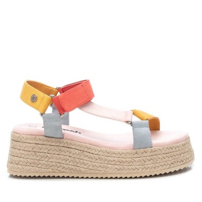 Refresh Women's Suede Strappy Sandals With Jute Platform