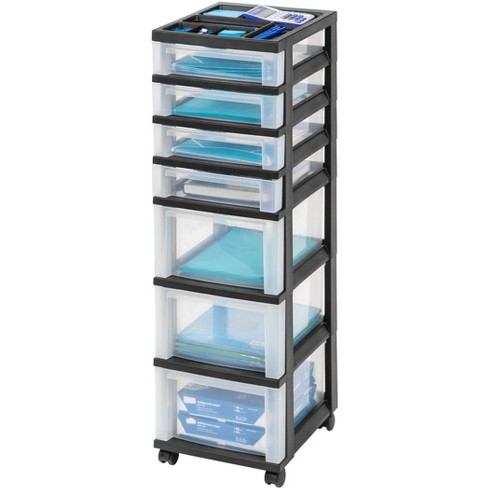 Iris 6 Drawer Storage Cart With Organizer Top White/pearl : Target