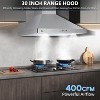 30 in Silver Stainless Steel Wall Mount Range Hood with 400 CFM, Touch Control, 3 Speed Exhaust Fan, Adjustable Chimney, LED Light, Ducted/Ductless - 3 of 4