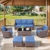 6 Pieces Rattan Patio Furniture Set, Patio Sofa Set Outdoor Conversation Set with Patio Swivel Chairs Ideas for Porch Deck - 2 of 4