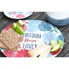 C&F Home 14" Patriotic "Freedom Hope Love" Red & Blue Floral Flower Decorative Round 4th of July Serving Platter Plate - 2 of 4