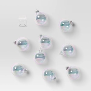 9ct 100mm Christmas Shatterproof Ornament Set Iridescent - Wondershop™ - 1 of 4