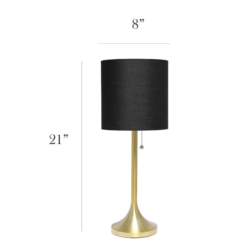 Tapered Desk Lamp with Fabric Drum Shade - Simple Designs, 4 of 14