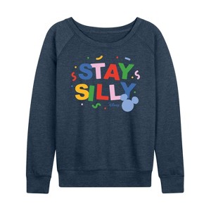 Women's - Disney - Stay Silly Lightweight French Terry Wide Neck Long Sleeve Shirt - 1 of 4