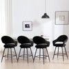 Bekrvio Swivel Counter Height Bar Stools Set of 2/4,26" Kitchen Bar Chairs w/Hollow Back,Faux Leather/Velvet Upholstered for Kitchen Island - 3 of 4