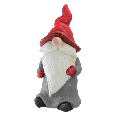 Northlight 16” Gray and Red Decorative Christmas Gnome Figurine