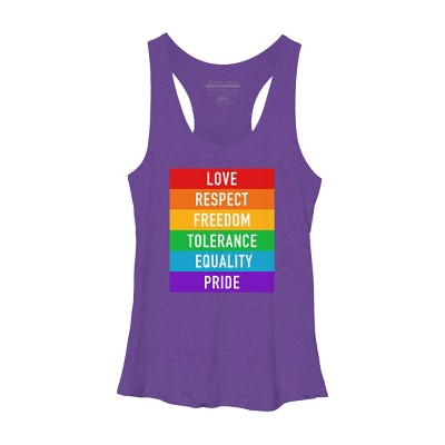 Adult Design By Humans Pride Rights Motto By PINHEAD66 Racerback Tank Top