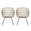 PAGED 16" Boho Industrial Patio Accent Chairs with Cushion,Outdoor Wicker Rattan Chair,Modern Patio Furniture Seating,Set of 2 - 3 of 4