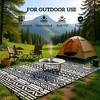 NAYSAYE Outdoor Rug Reversible Waterproof Plastic Straw Mat 6' x 9' with Carry Bag for Patio Garden and Travel, Black and White - 2 of 4