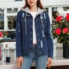 Anna-Kaci Women's Detachable Hoodie Denim Distressed Jean Jacket for Everyday Looks - 2 of 4