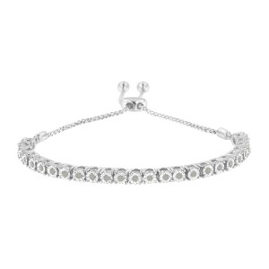 Haus of Brilliance Silver 1/4 Cttw Miracle-Set Diamond Bolo Tennis Bracelet - 1 of 4
