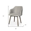 HomeRoots Gray And Brown Upholstered Fabric Dining Arm Chair - 3 of 4